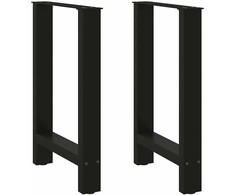 Kavos staliuko kojelės, juoda, 2 vnt., 50x(72-73)cm, plienas