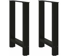 Kavos staliuko kojelės, juoda, 2 vnt., 60x(72-73)cm, plienas