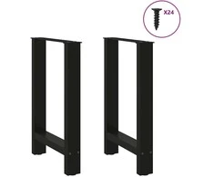 Kavos staliuko kojelės, juoda, 2 vnt., 60x(72-73)cm, plienas