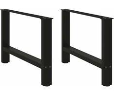 Kavos staliuko kojelės, juoda, 2 vnt., 70x(42-43)cm, plienas