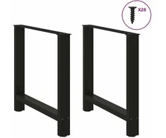 Valgomojo stalo kojos, juodos, 2 vnt., 70x(72-73) cm, plienas