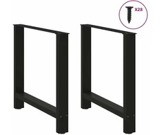 Kavos staliuko kojelės, juoda, 2 vnt., 80x(72-73)cm, plienas