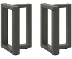 Kavos staliuko kojelės, 2 vnt., antracito spalvos, 28x25x(42-43) cm, plienas