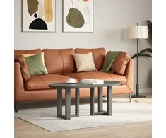 Kavos staliuko kojelės, T formos, 2 vnt., antracito spalvos, 38x25x(42-43) cm, plienas
