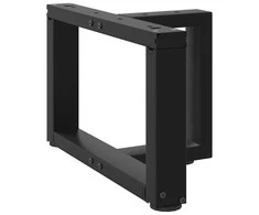 Kavos staliuko kojelės, 2 vnt., juodos, 40x25x(30-31) cm, plienas, T formos