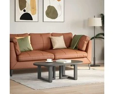 Kavos staliuko kojelės, T formos, 2 vnt., antracito spalvos, 50x25x(30-31) cm, plienas