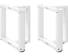 Kavos staliuko kojelės, 2 vnt., baltos, 50x25x(42-43) cm, plienas, T formos