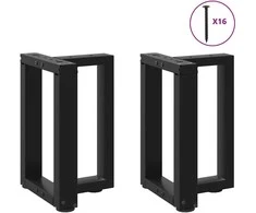 Kavos staliuko kojelės, 2 vnt., juodos, 38x25x(42-43) cm, plienas
