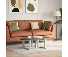 Kavos staliuko kojelės, T formos, 2 vnt., baltos, 40x25x(30-31) cm, plienas