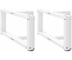 Kavos staliuko kojelės, 2 vnt., baltos, 70x25x(30-31) cm, plienas, T formos