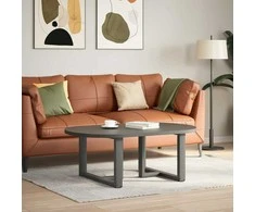 Kavos staliuko kojelės, T formos, 2 vnt., antracito spalvos, 60x25x(42-43) cm, plienas