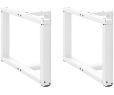 Kavos staliuko kojelės, 2 vnt., baltos, 60x25x(42-43) cm, plienas