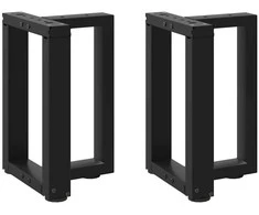 Kavos staliuko kojelės, T formos, 2 vnt., juodos, 28x25x(42-43) cm, plienas