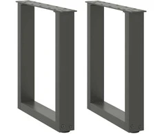 Kavos staliuko kojelės, 2 vnt., antracito spalvos, 38x(42-43) cm, plienas