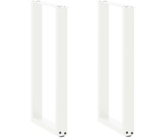 Kavos staliuko kojelės, U formos, 2 vnt., balta, 38x(72-73) cm