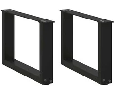 Kavos staliuko kojelės, 2 vnt., juodos, 50x(30-31) cm, plienas, U formos