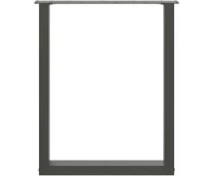 Valgomojo stalo kojos, U formos, 2 vnt., antracito spalvos, 70x(72-73) cm, plienas