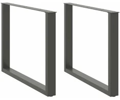Valgomojo stalo kojos, U formos, 2 vnt., antracito spalvos, 100x(72-73) cm, plienas