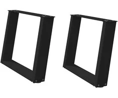 Kavos staliuko kojelės, U formos, 2 vnt., juoda, 60x(42-43) cm