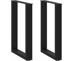 Valgomojo stalo kojelės, U formos, 2 vnt., juodos, 50x(72-73) cm, plienas