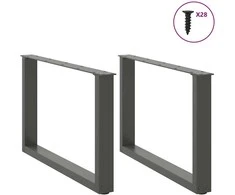 Kavos staliuko kojelės, 2 vnt., antracito spalvos, 70x(42-43) cm, plienas