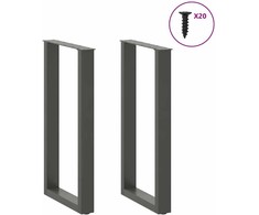 Kavos staliuko kojelės, U formos, 2 vnt., 40x(90-91)cm, plienas