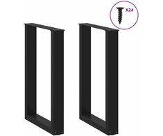 Valgomojo stalo kojelės, U formos, 2 vnt., juodos, 50x(72-73) cm, plienas