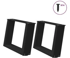 Kavos staliuko kojelės, U formos, 2 vnt., juoda, 40x(30-31)cm