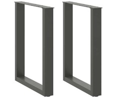Valgomojo stalo kojos, U formos, 2 vnt., antracito spalvos, 60x(72-73) cm, plienas