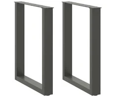 Valgomojo stalo kojos, U formos, 2 vnt., antracito spalvos, 70x(72-73) cm, plienas