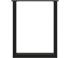 Valgomojo stalo kojelės, 2 vnt., juodos, 60x(72-73) cm, plienas, U formos