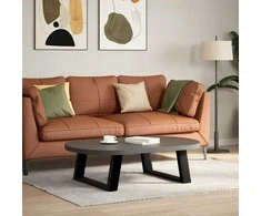 Kavos staliuko kojelės, U formos, 2 vnt., juoda, 70x(30-31)cm