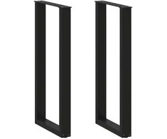 Kavos staliuko kojelės, U formos, 2 vnt., juoda, 40x(100-101)cm