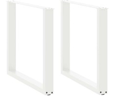 Valgomojo stalo kojelės, 2 vnt., U formos, baltos, 80x(72-73) cm, plienas