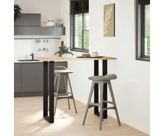 Kavos staliuko kojelės, U formos, 2 vnt., juoda, 50x(110-111)cm