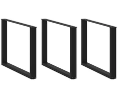 Kavos staliuko kojelės, U formos, 2 vnt., juoda, 100x(72-73) cm