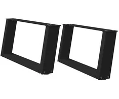 Kavos staliuko kojelės, U formos, 2 vnt., juoda, 60x(30-31)cm