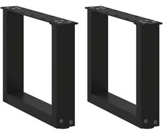 Kavos staliuko kojelės, U formos, 2 vnt., juoda, 40x(30-31)cm
