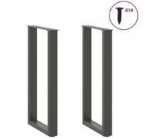 Konsolinio stalo kojelės, U formos, 2 vnt., antracito spalvos, 28x(72-73) cm, plienas