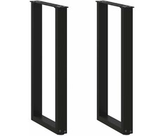 Konsolinio stalo kojelės, U formos, 2 vnt., juodos, 28x(72-73) cm, plienas