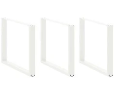 Kavos staliuko kojelės, U formos, 2 vnt., balta, 100x(72-73) cm
