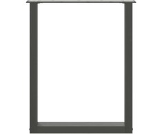 Valgomojo stalo kojelės, 2 vnt., juodos, 70x(72-73) cm, plienas, U formos