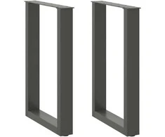 Valgomojo stalo kojos, U formos, 2 vnt., antracito spalvos, 50x(72-73) cm, plienas