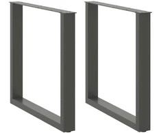 Valgomojo stalo kojos, U formos, 2 vnt., antracito spalvos, 90x(72-73) cm, plienas