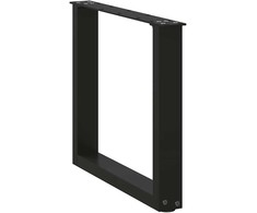 Kavos staliuko kojelės, 2 vnt., juodos, 50x(42-43) cm, plienas, U formos