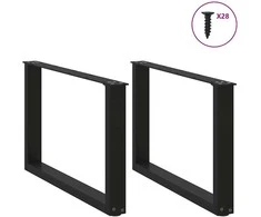 Kavos staliuko kojelės, 2 vnt., juodos, 70x(42-43) cm, plienas, U formos