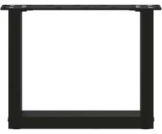 Kavos staliuko kojelės, U formos, 2 vnt., juoda, 40x(30-31)cm