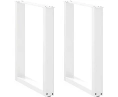 Valgomojo stalo kojelės, 2 vnt., baltos, 60x(72-73) cm, plienas, U formos