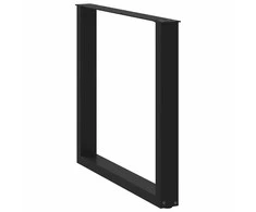 Valgomojo stalo kojelės, 2 vnt., juodos, 80x(72-73) cm, plienas, U formos