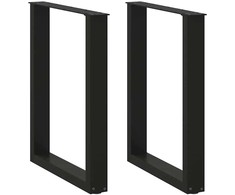 Valgomojo stalo kojelės, 2 vnt., juodos, 70x(72-73) cm, plienas, U formos